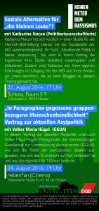 Keinen Meter dem Rassismus! Vortragsreihe Flyer S2