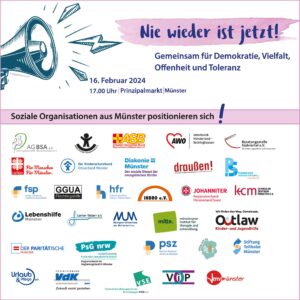 Sharepic: Nie wieder ist jetzt Münster